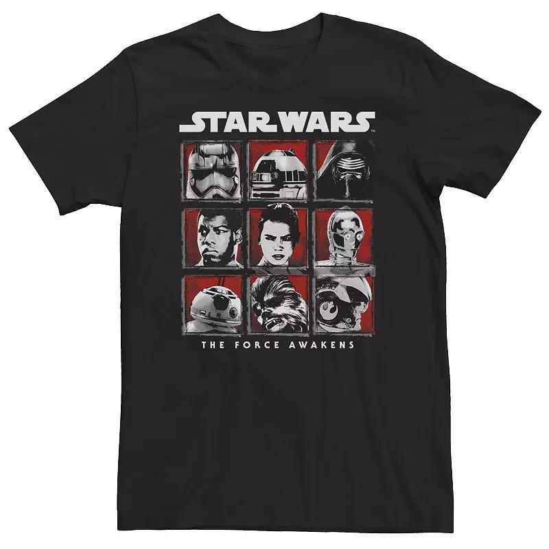 Big & Tall Star Wars The Force Awakens Group Portrait Panels Tee, Mens Black Product Image