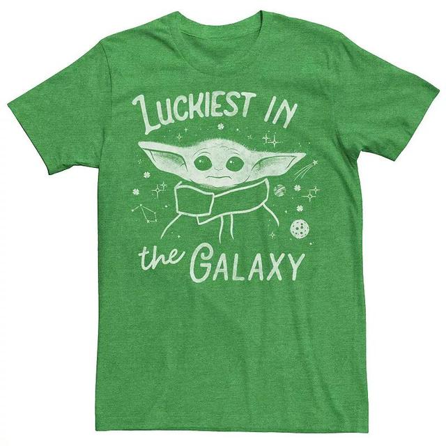 Mens Star Wars The Mandalorian The Child Luckiest In The Galaxy Tee Kelly Grey Product Image