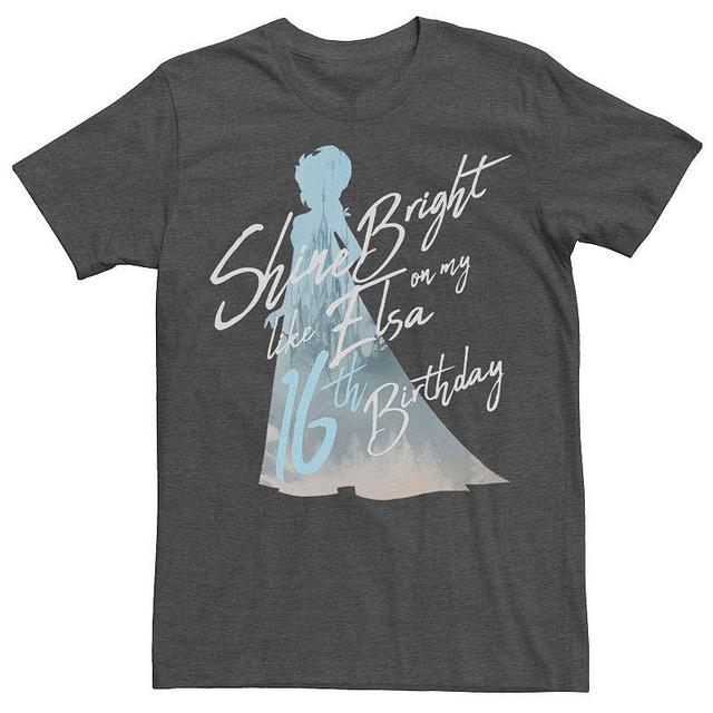 Disneys Frozen Mens Elsa Shine Bright On My 16th Birthday Graphic Tee Grey Heather Product Image