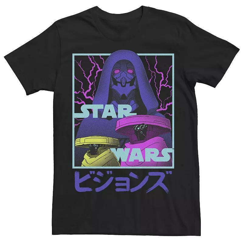 Mens Star Wars Visions Kanji Style Lightning Poster Tee, Boys Product Image