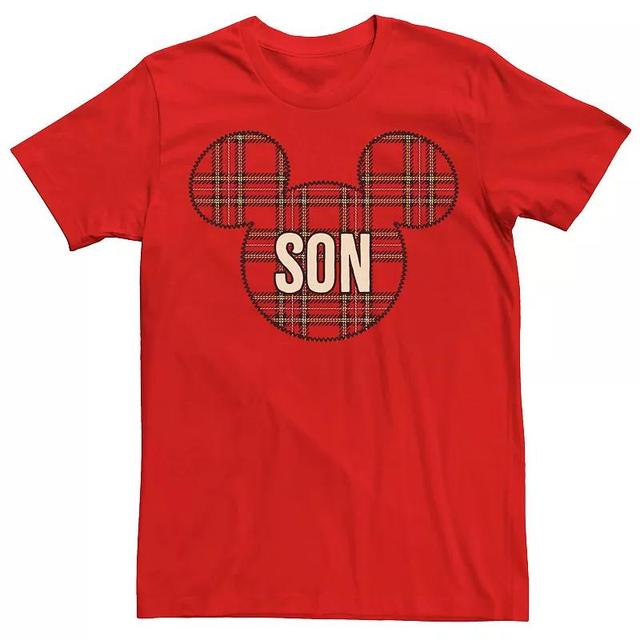 Disneys Mickey And Friends Christmas Plaid Mickey Son Mens Tee Product Image