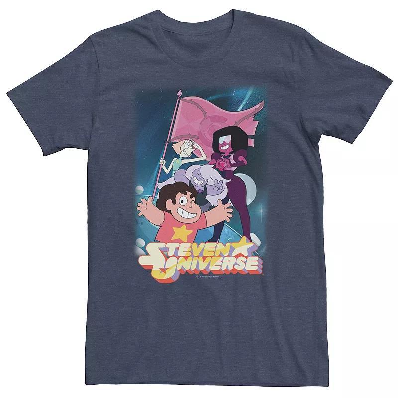 Big & Tall Cartoon Network Steven Universe Team Flag Poster Tee, Mens Navy Grey Product Image