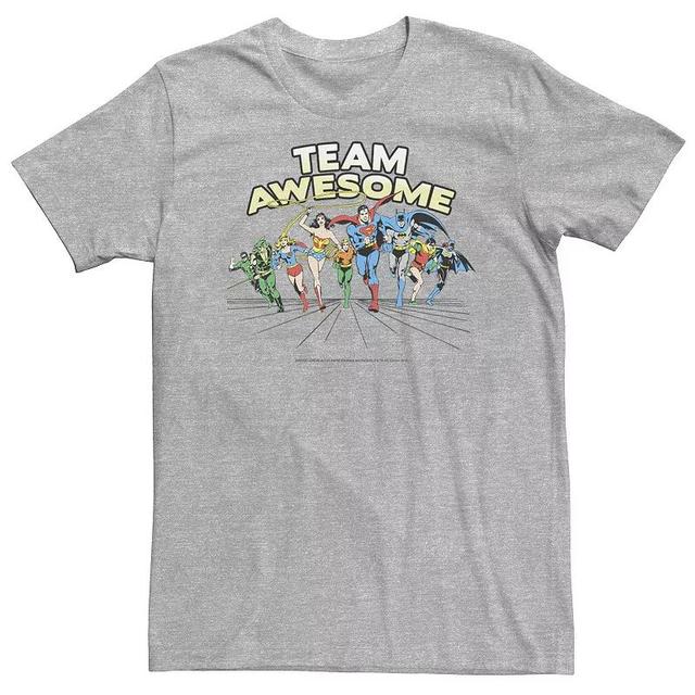 Big & Tall DC Comics Justice league Team Awesome Group Shot Tee, Mens Athletic Grey Product Image