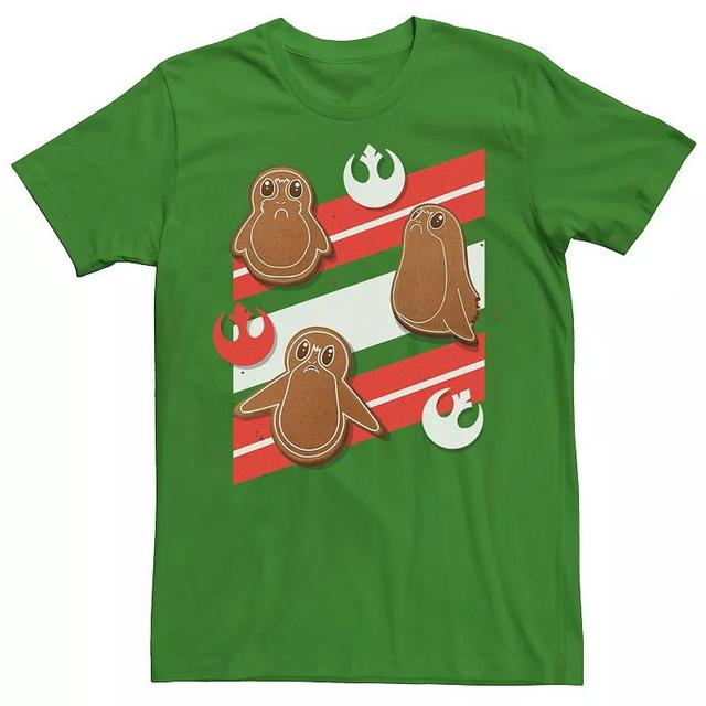 Mens Star Wars Porg Gingerbread Cookies Christmas Tee Product Image