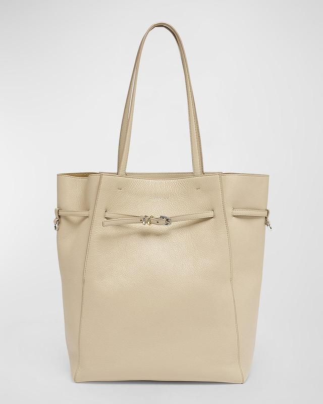 Voyou Medium North-South Tote Bag in Tumbled Leather Product Image