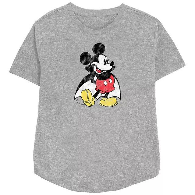 Disneys Mickey Mouse Vampire Womens Relaxed Fit Graphic Tee Athletic Grey Product Image