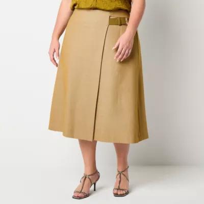 Worthington Womens Midi Wrap Skirt-Plus product image