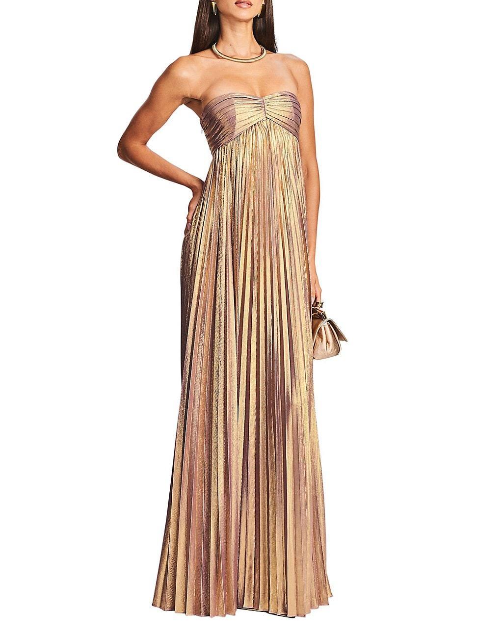 retrofete Lyanna Dress in Metallic Gold. - size M (also in L, S, XS, XXL, XXS) Product Image