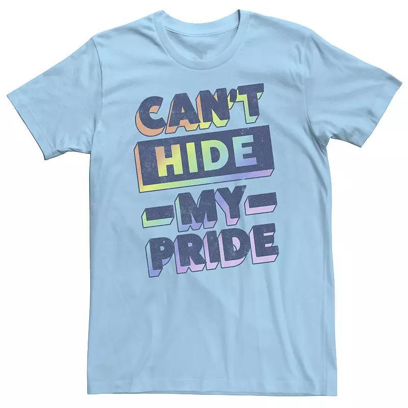 Big & Tall Cant Hide My Pride Gradient Rainbow Text Tee, Mens White Product Image