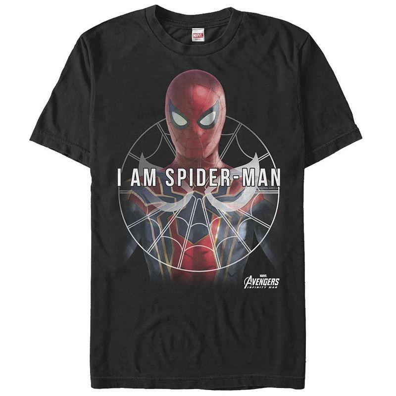 Mens Marvel Avengers Infinity War Spider-Man Short Sleeve Graphic Tee Black Product Image