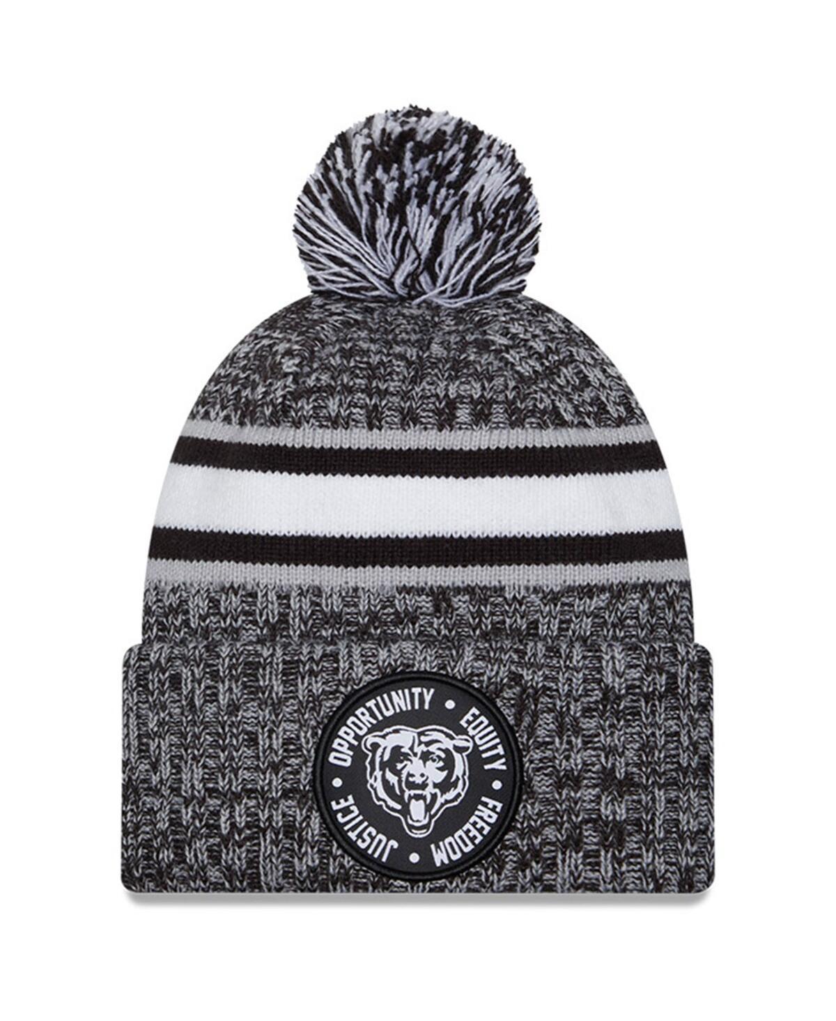 Mens New Era Heather Black Chicago Bears 2023 Inspire Change Cuffed Knit Hat With Pom Product Image