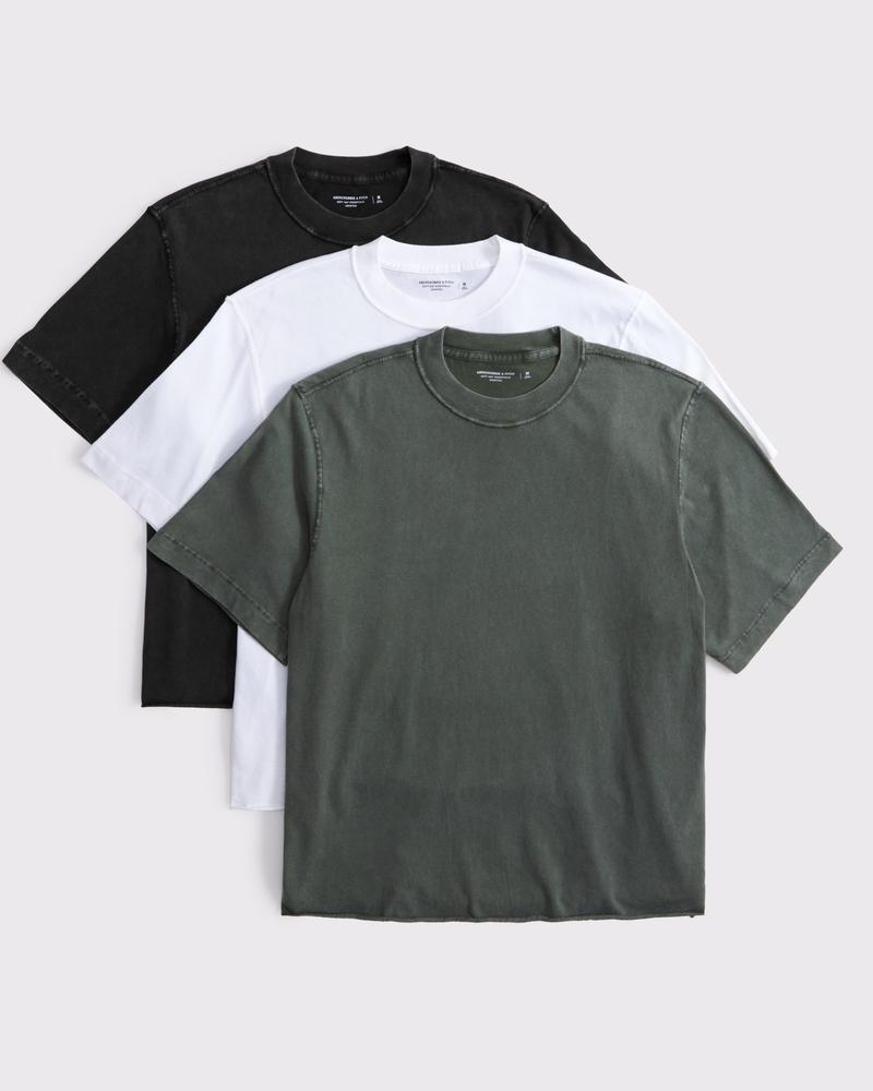 3-Pack Vintage-Inspired Cropped Tees Product Image