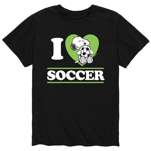 Mens Peanuts I Love Soccer Tee Black Product Image