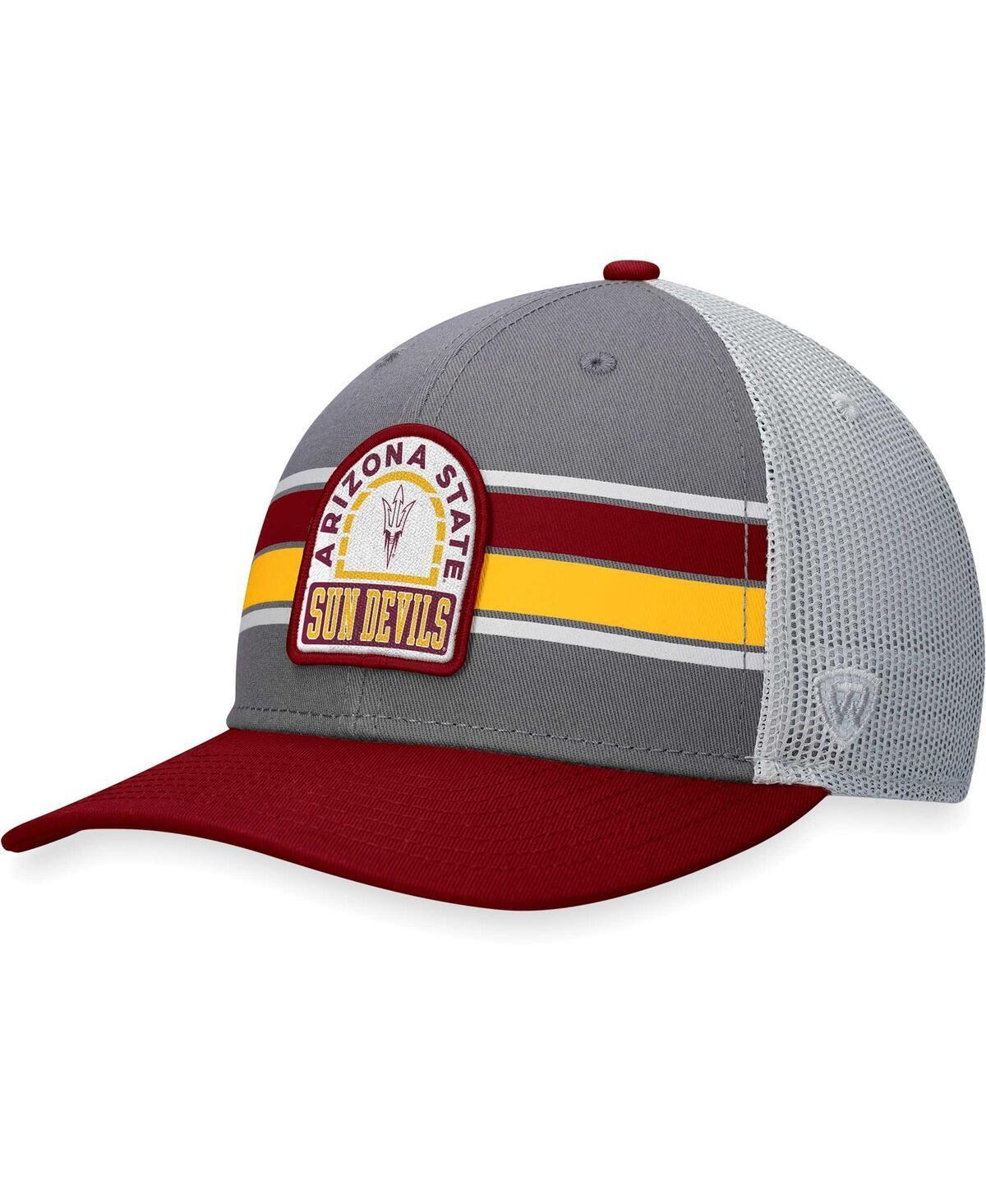 Mens Top of the World Gray/Maroon Arizona State Sun Devils Aurora Trucker Adjustable Hat Product Image