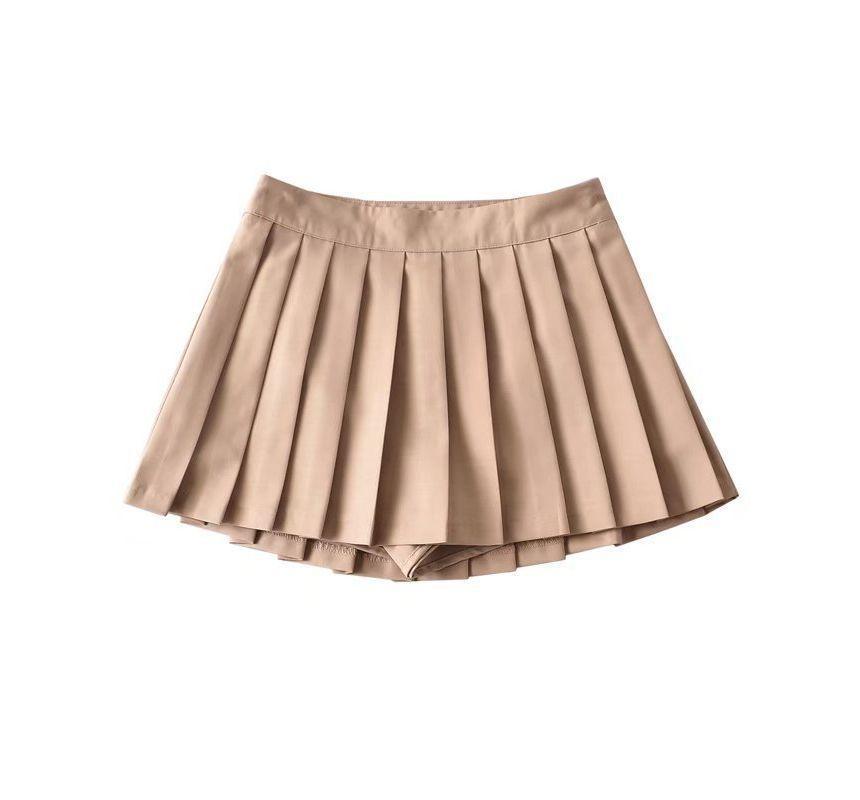 High Waist Mini Pleated Skirt Product Image