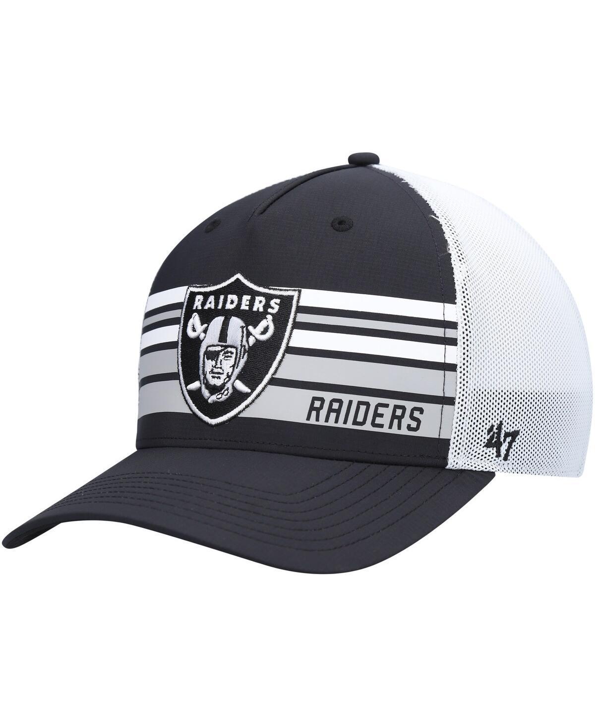 Mens 47 Black/White Las Vegas Raiders Altitude II MVP Trucker Snapback Hat Product Image