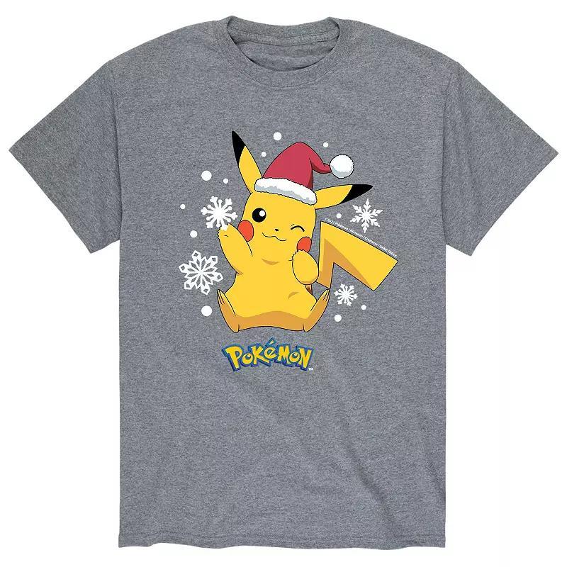 Big & Tall Pokemon Pikachu Santa Tee, Mens Product Image