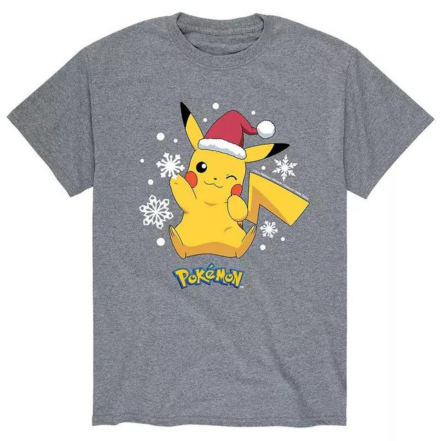 Mens Pokemon Santa Hat Snowflakes Tee Product Image