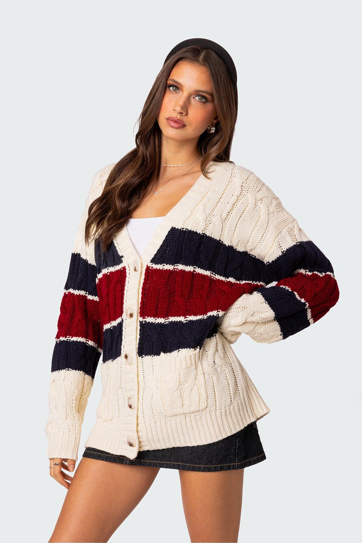 Tinsley Oversized Cable Knit Cardigan Product Image