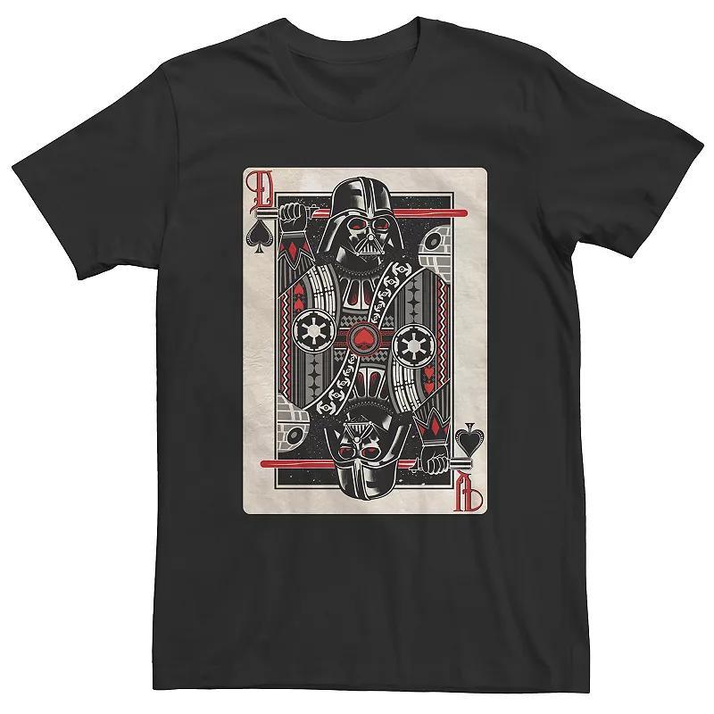 Mens Star Wars Darth Vader Playing Card Spade Graphic Tee Product Image