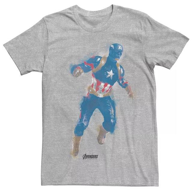 Mens Marvel Avengers Endgame Captain America Spray Paint Tee Athletic Grey Product Image