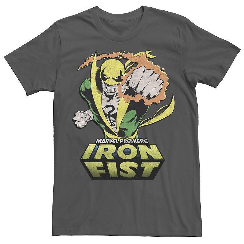 Mens Marvel Iron Fist Punch Tee Grey Product Image