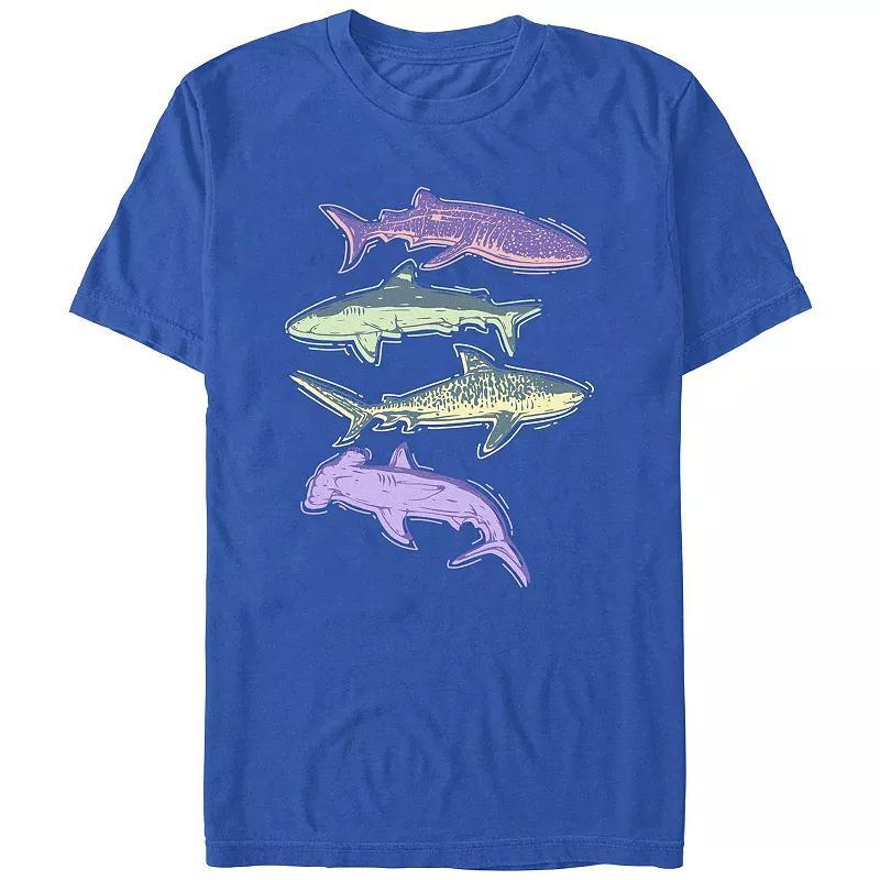 Mens Colorful Sharks Graphic Tee Product Image