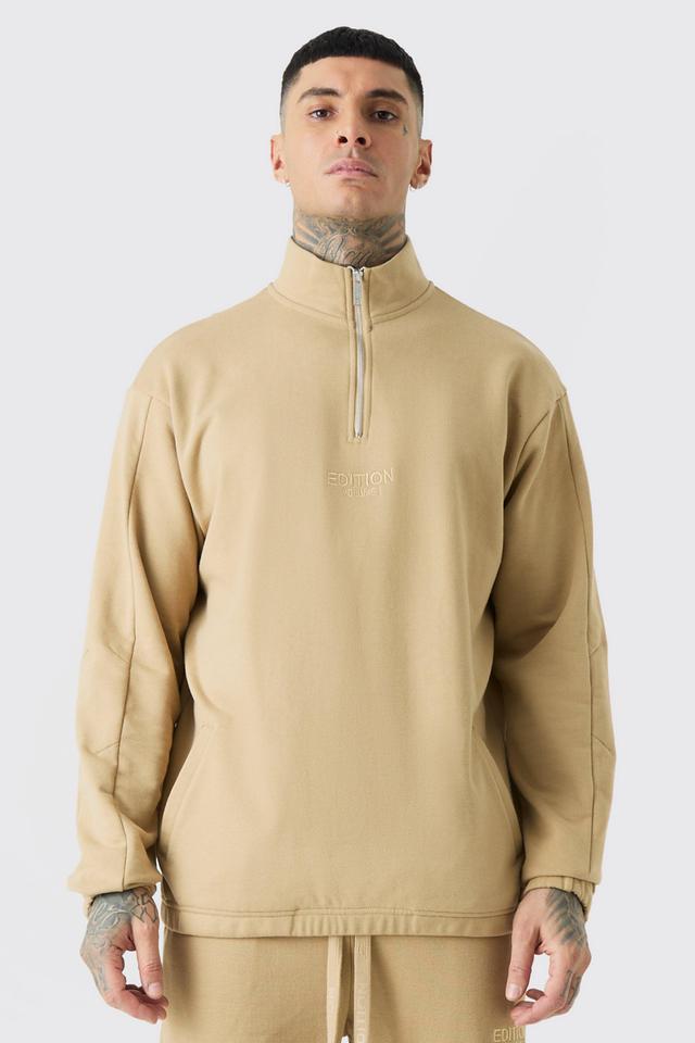 Tall EDITION Oversized Heavyweight Funnel Neck Sweatshirt | boohooMAN USA Product Image