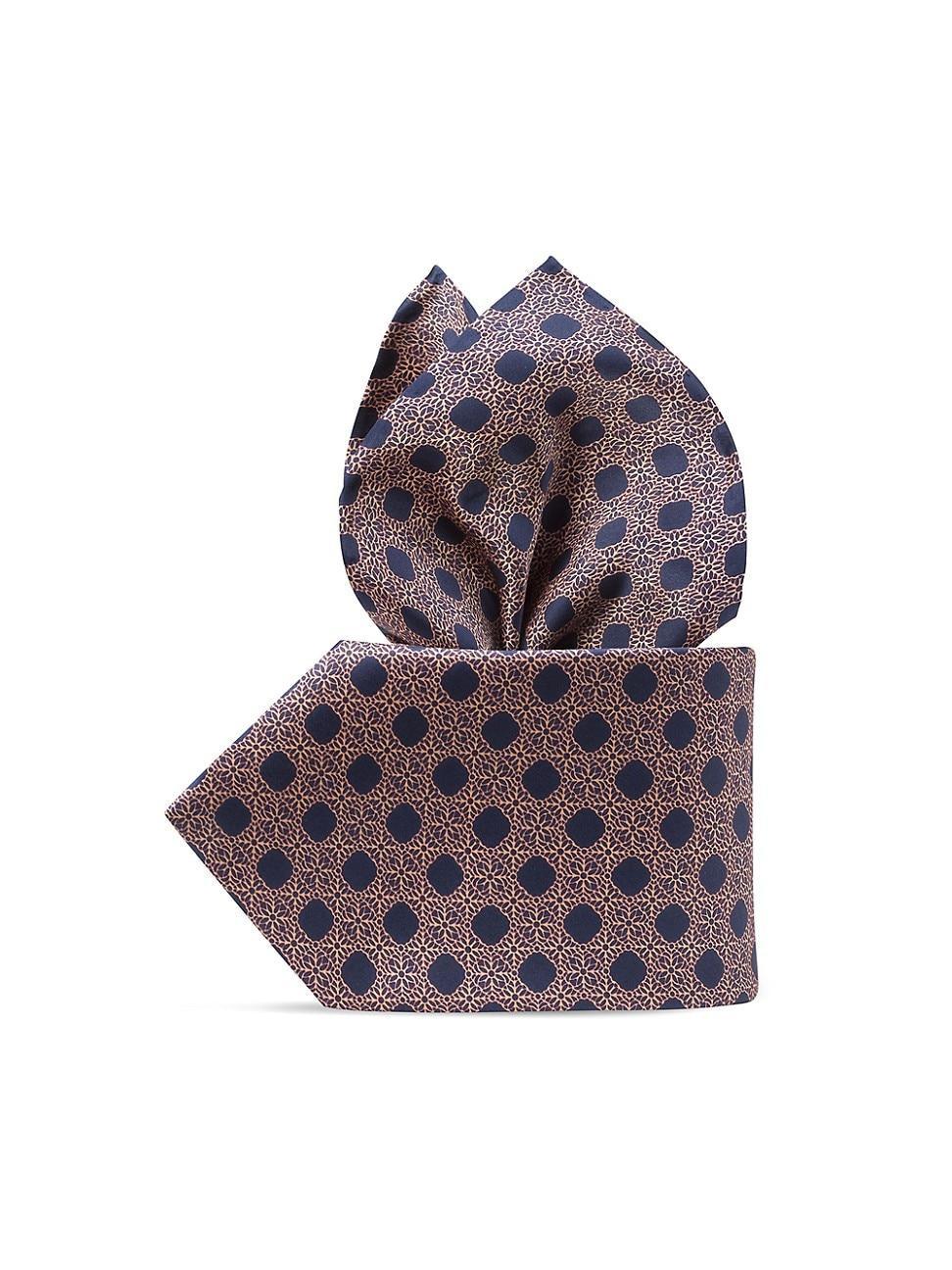 Mens Hand Printed Silk Tie Set Product Image