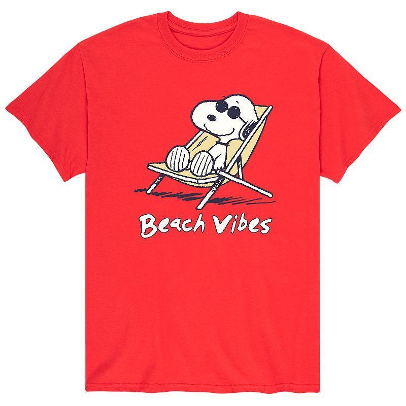 Mens Peanuts Snoopy Beach Vibe Tee Red Product Image