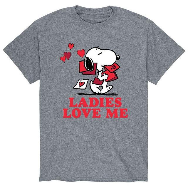 Mens Peanuts Ladies Love Me Tee Med Grey Product Image