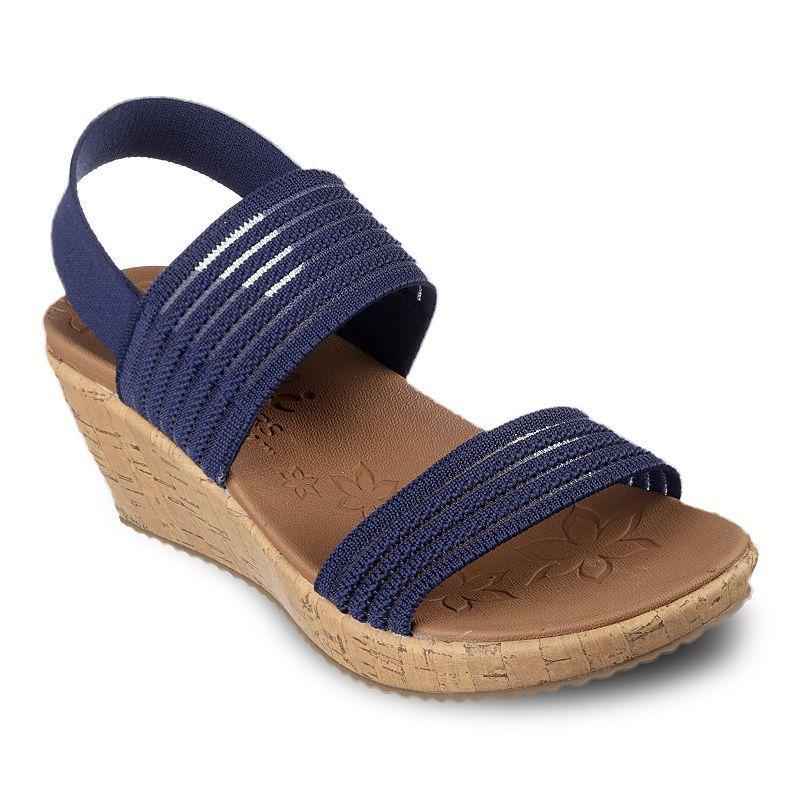 Skechers Cali Beverlee Sheer Luck Womens Wedge Sandals Blue Product Image