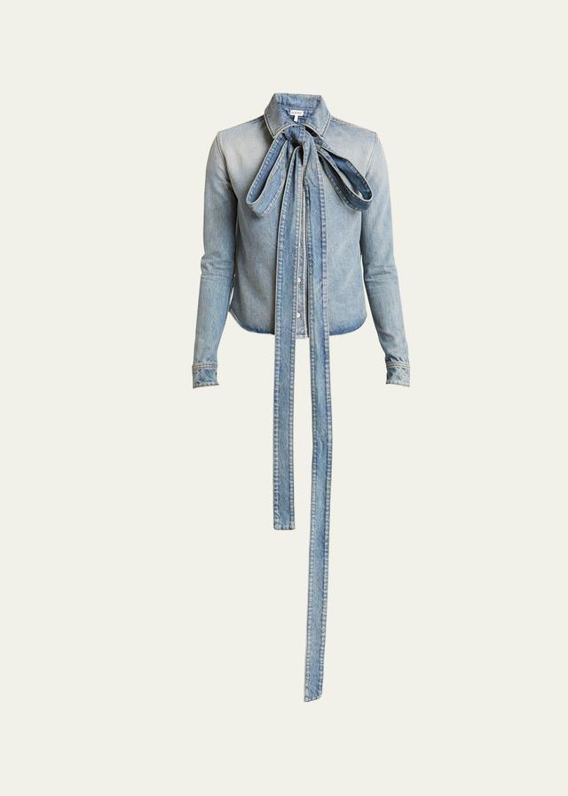 Mens Bow-Tie Denim Shirt Product Image