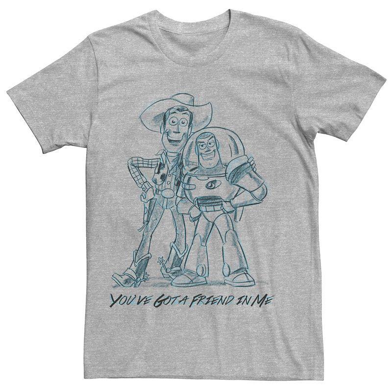 Disney Pixar Mens Toy Story Woody and Buzz You Gotta Friend Sketch Short Sleeve T-Shirt Product Image