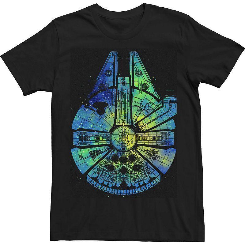 Big & Tall Star Wars Millennium Falcon Water Color Ink Splatter Tee, Mens Product Image