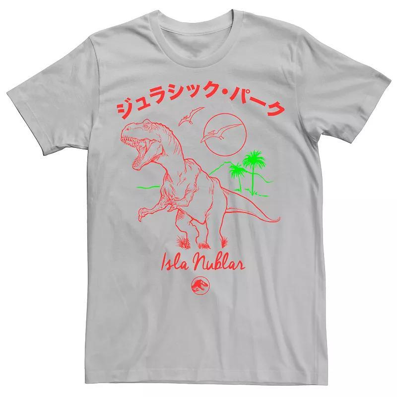 Mens Jurassic Park Kanji T Rex Outline Tee Med Grey Product Image