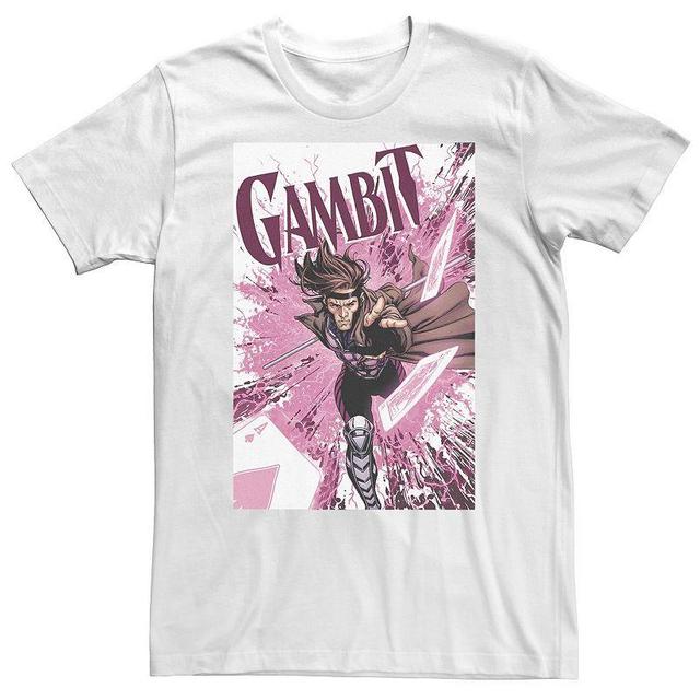 Big & Tall Marvel X-Men Gambit Pink Cards Explosion Tee, Mens Product Image