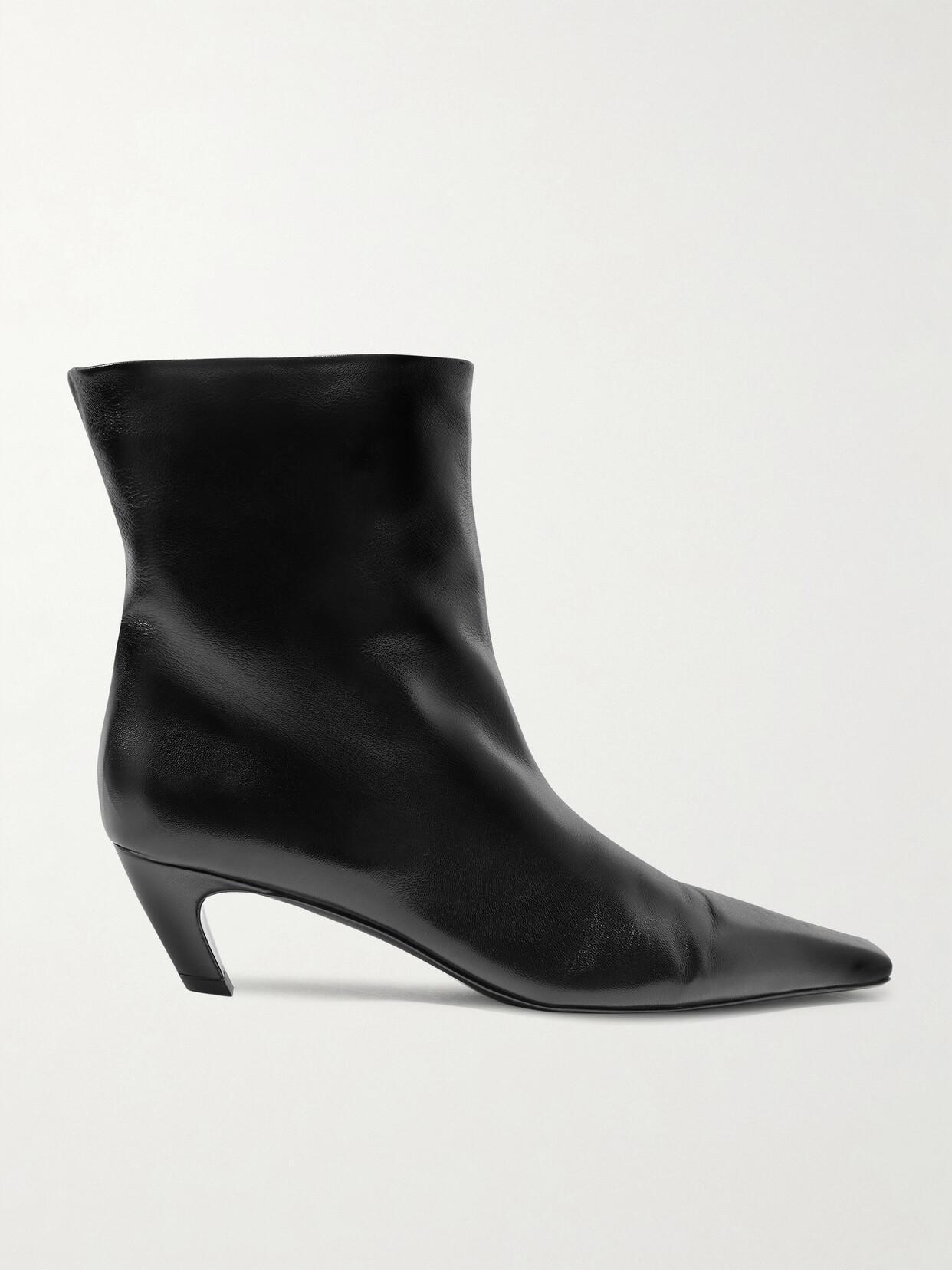 50mm Curved-heel Detail Ankle Boots In Black Product Image