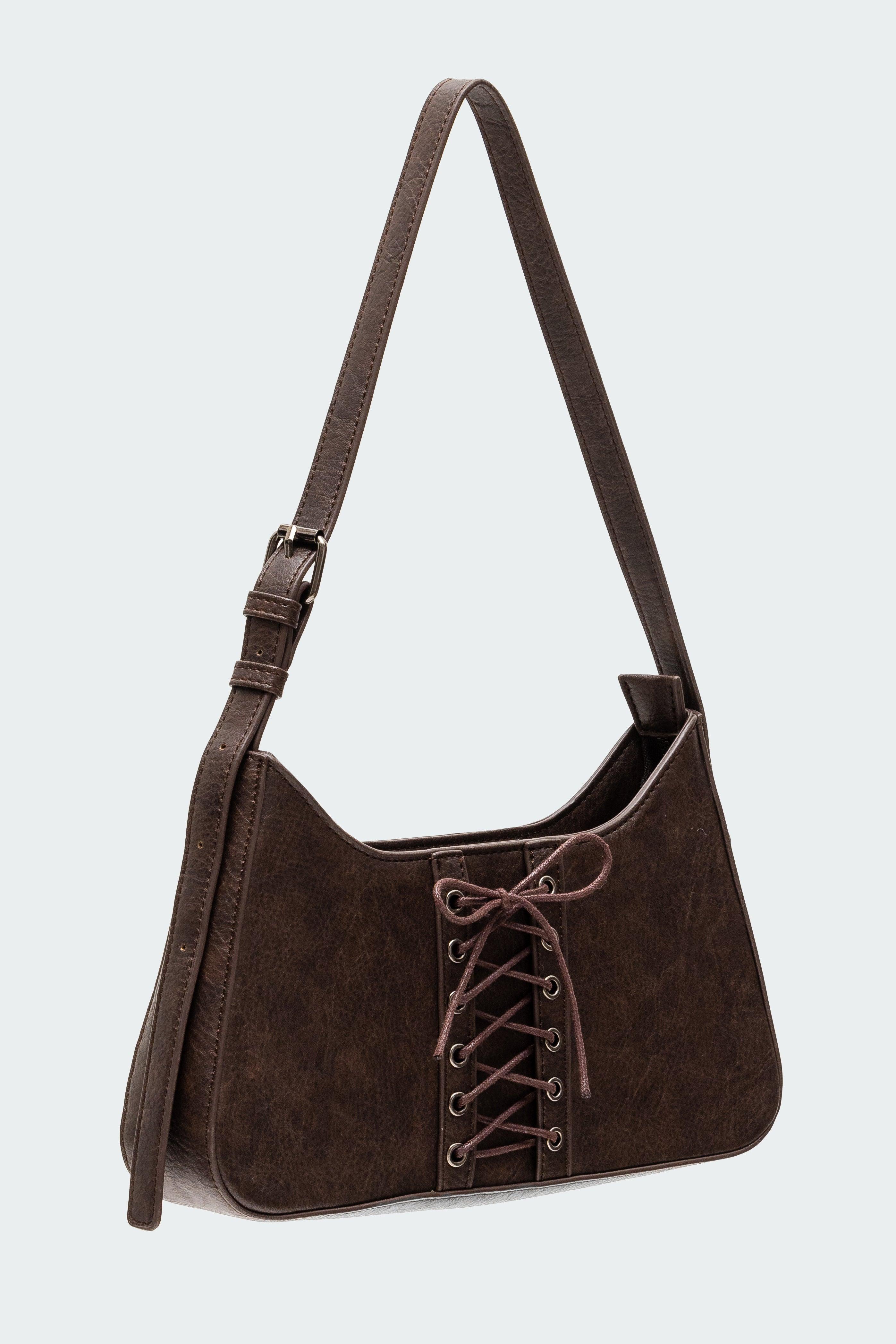 Lace Up Faux Leather Bag Product Image