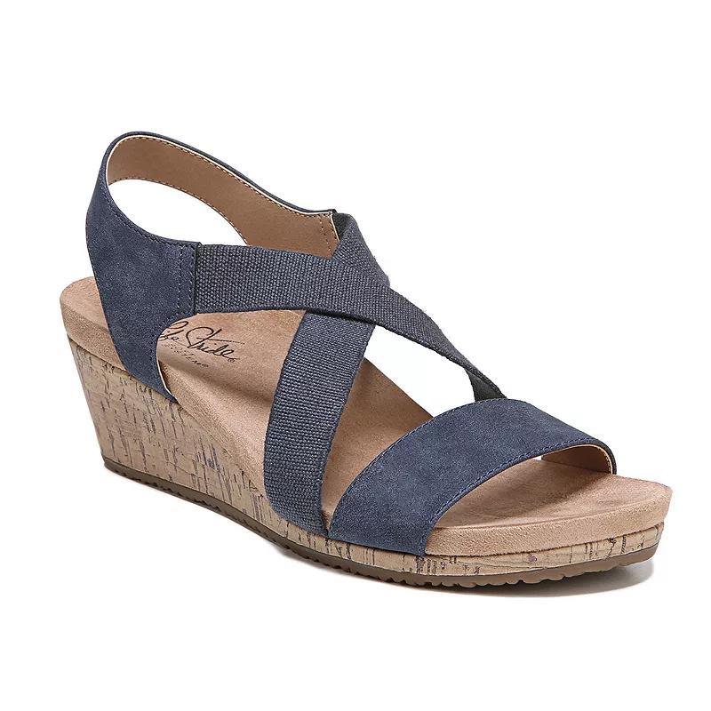 LifeStride Mexico Womens Wedge Sandals Blue Product Image