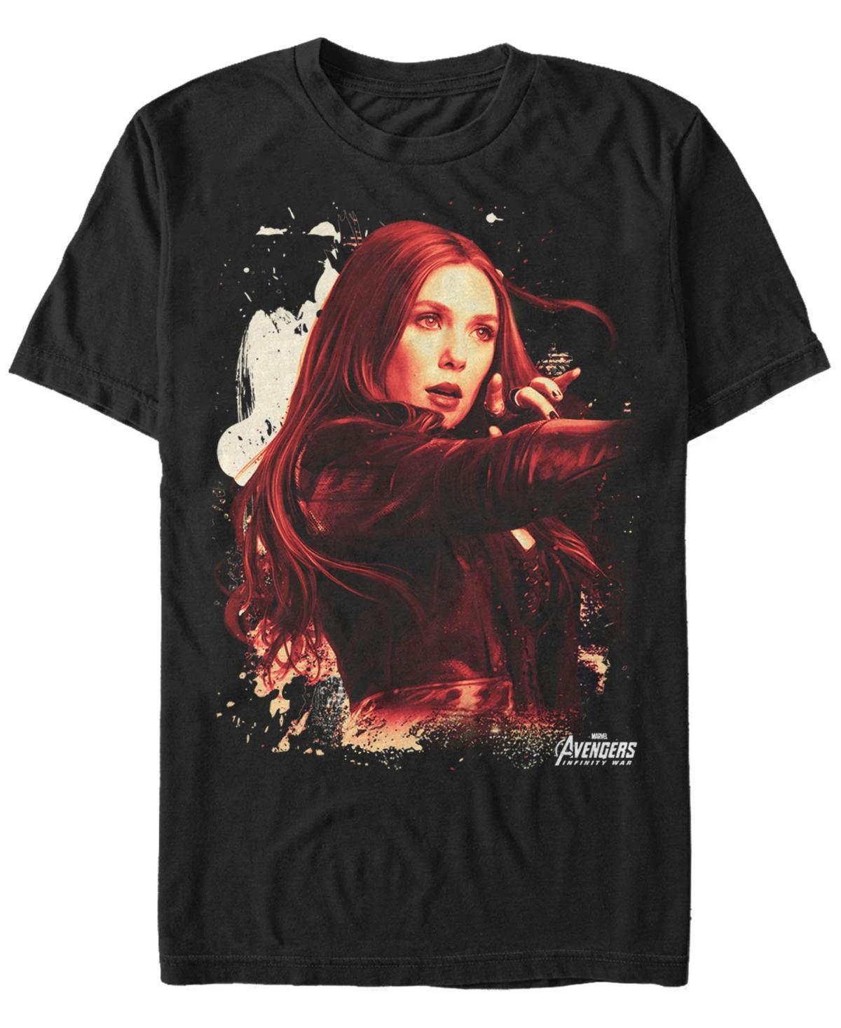 Marvel Mens Avengers Infinity War Painted Splatter The Scarlet Witch Short Sleeve T-Shirt Product Image