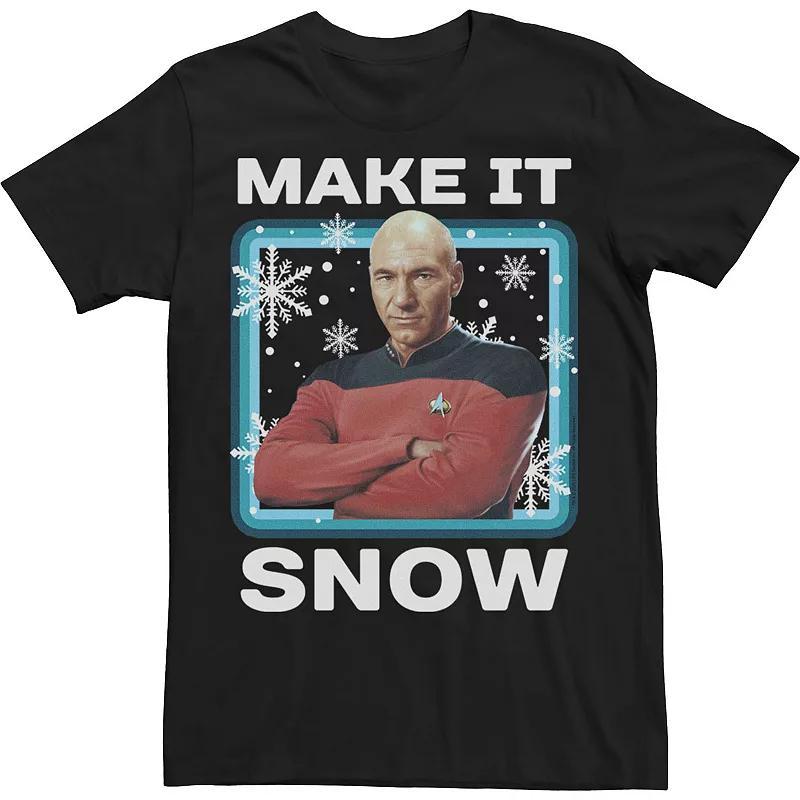 Mens Star Trek: The Next Generation Picard Make It Snow Portrait Tee Product Image