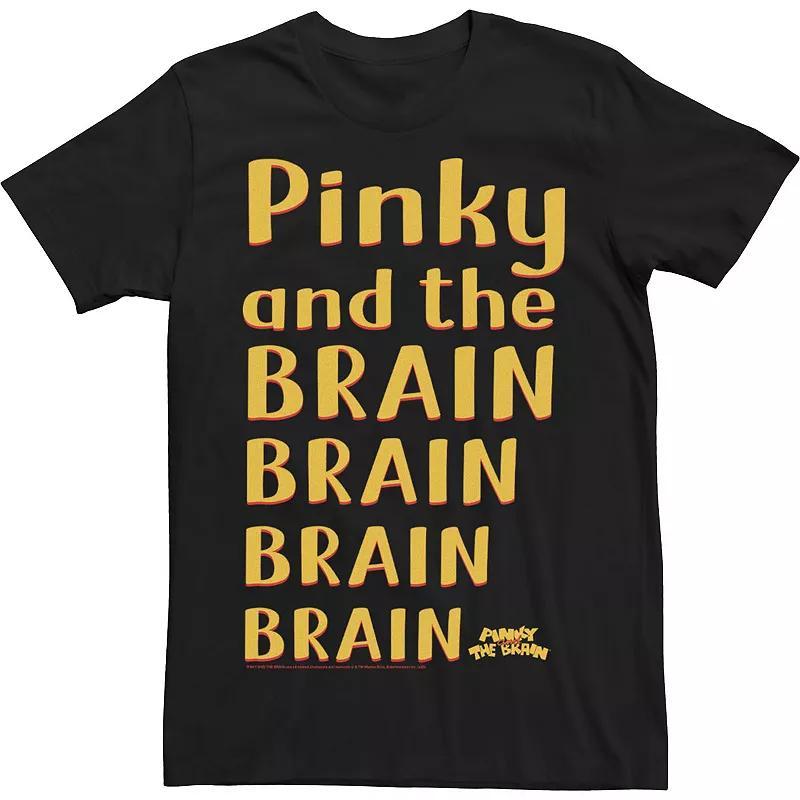 Mens Pinky And The Brain Theme Song Text Stack Tee Product Image