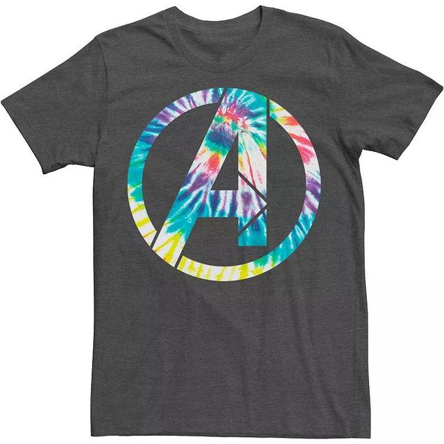 Big & Tall Marvel Avengers Tie Dye A Symbol Tee, Mens Grey Heather Product Image