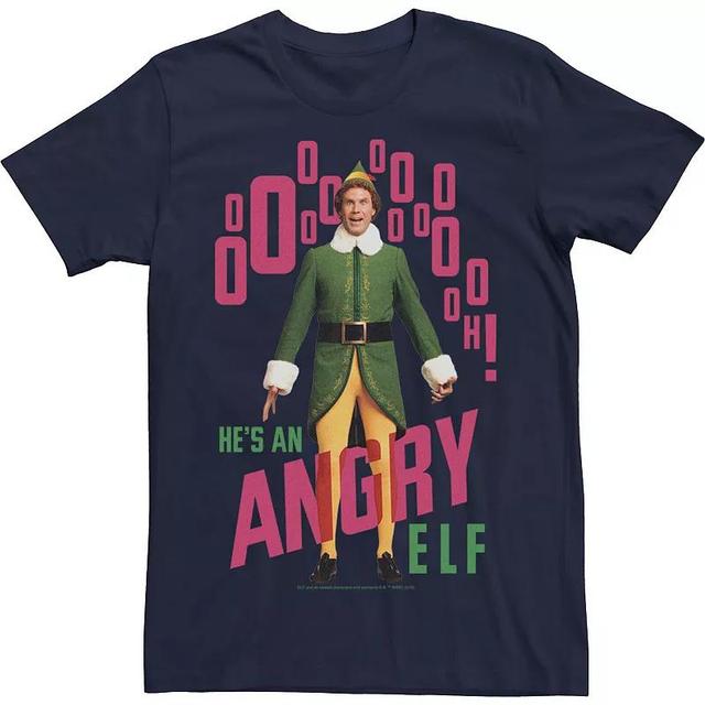 Mens Elf Hes An Angry Elf Text Portrait Tee Blue Product Image