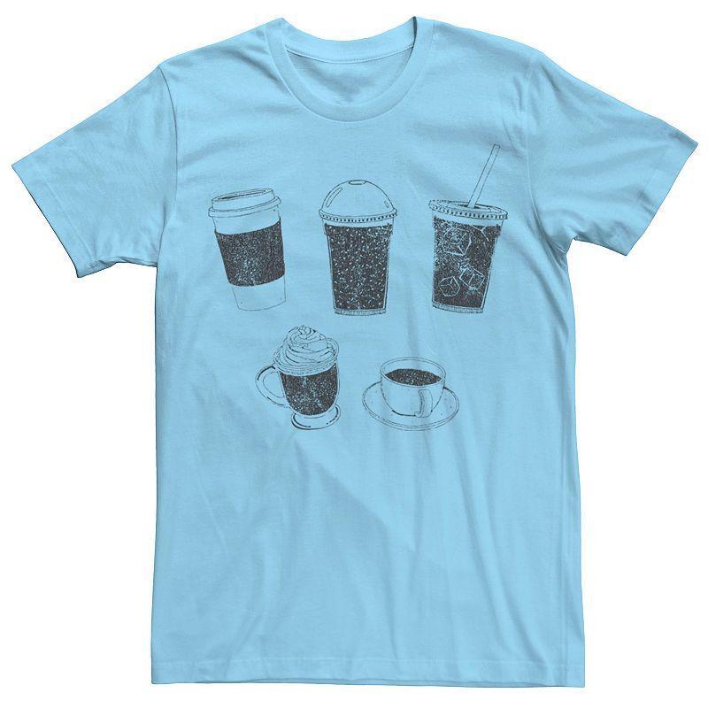 Mens Coffee Cups And Mugs Tee Light Blue Product Image