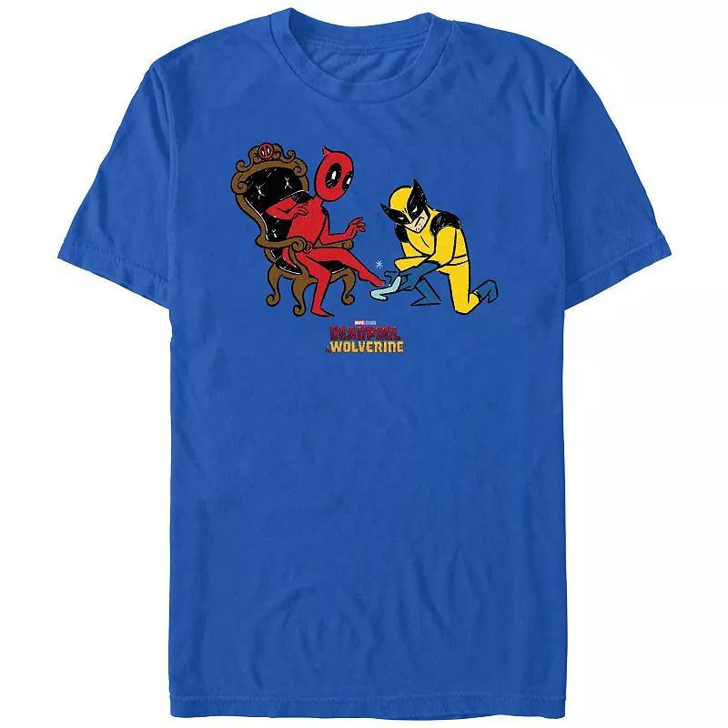 Mens Marvel Deadpool And Wolverine Glass Slipper Try-On Graphic Tee Product Image