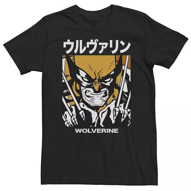 Big & Tall Marvel X-Men Wolverine Kanji Blades Pose Tee, Mens Product Image