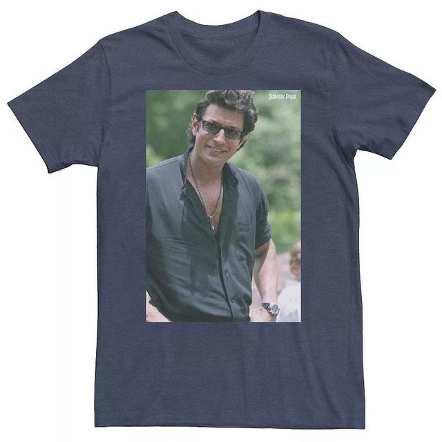 Big & Tall Jurassic Park Jeff Goldblum Smile Graphic Tee, Mens Navy Grey Product Image