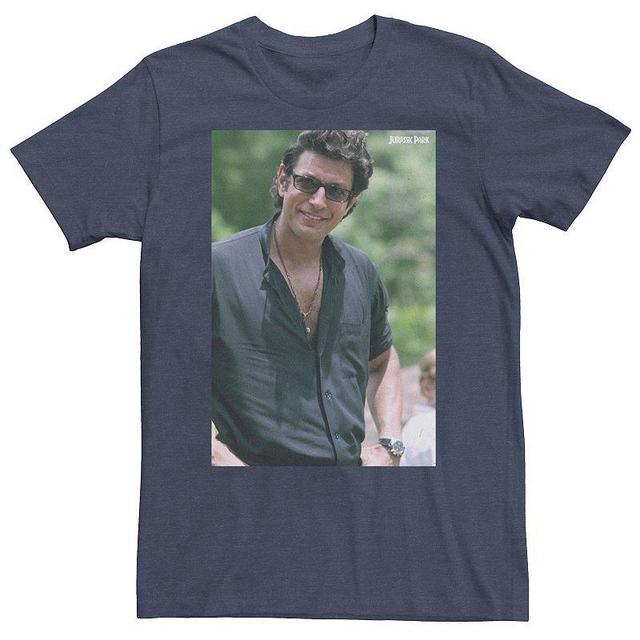 Big & Tall Jurassic Park Jeff Goldblum Smile Graphic Tee, Mens Navy Grey Product Image